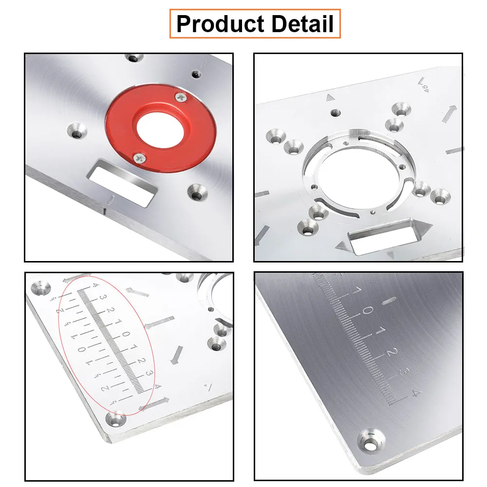 Placa de inserción de mesa de enrutador de madera de aluminio multifuncional, bancos de carpintería, máquina de recorte de carpintero, tablero de