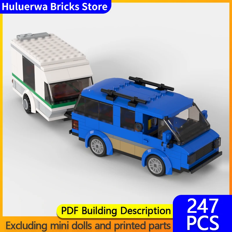 

Модель скоростного гоночного автомобиля MOC, строительные кирпичи, фургон и караван, модульная технология, детские праздничные подарки, сборные игрушки, костюм