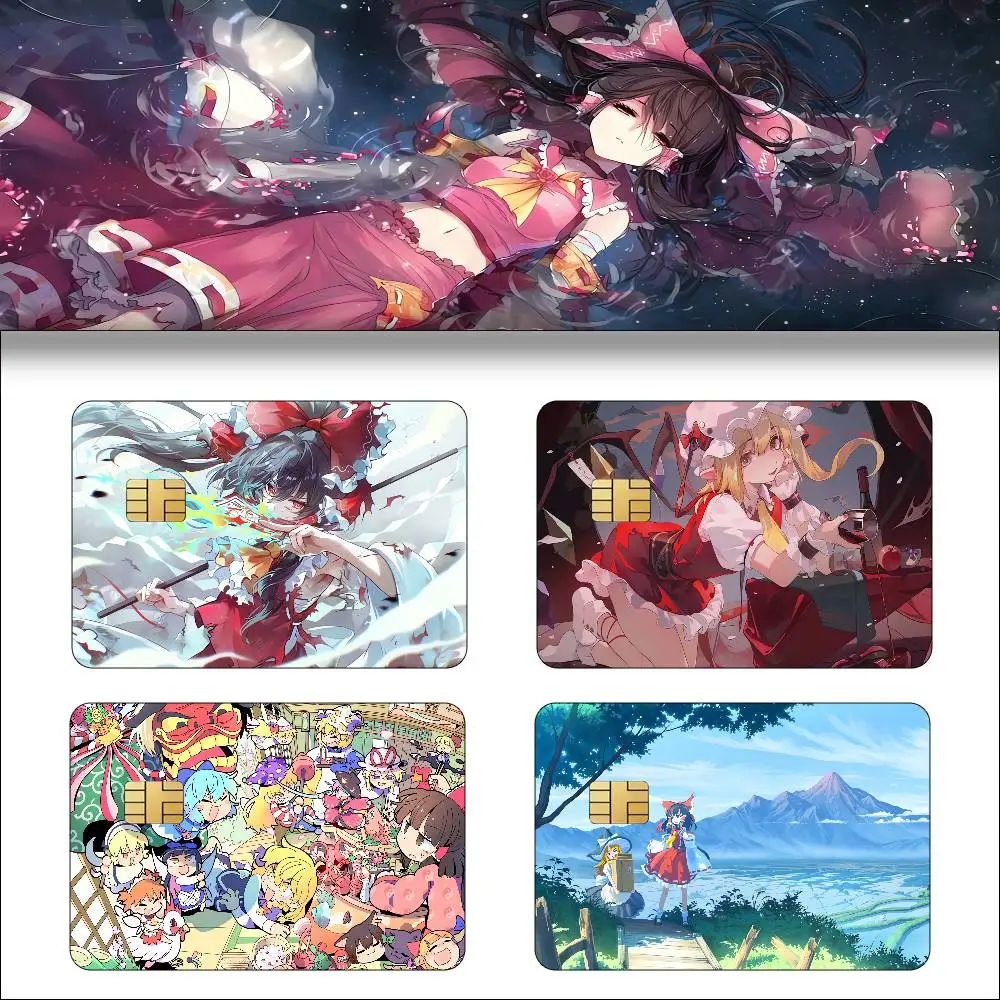 GAME T-Touhou Project Anime Sticker Film Skin Cover For Credit Card Debit Bank Card 1 Set Of 4 Pcs