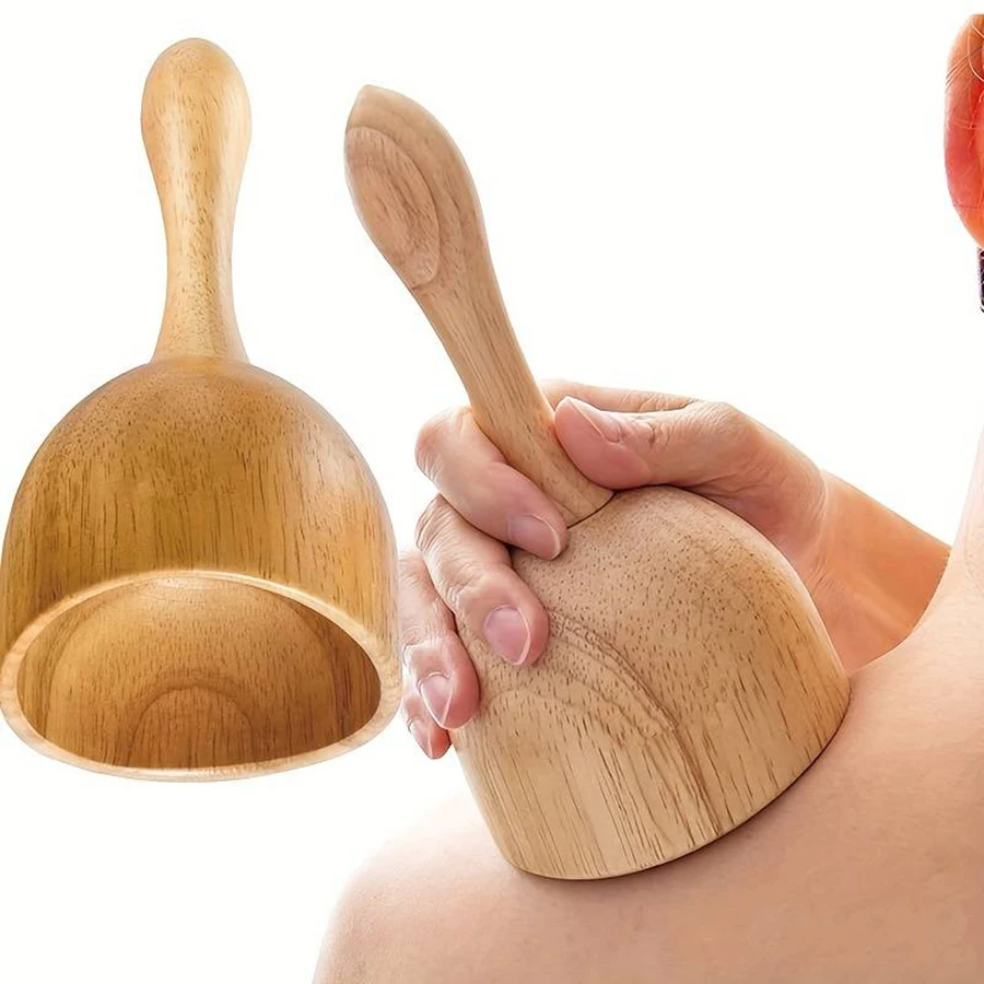 

Wooden Handheld Massage Cup Wooden Swedish Cup Wood Cupping Therapy GuaSha Massage Tools Cup LymphaticDrainage for BodySculpting
