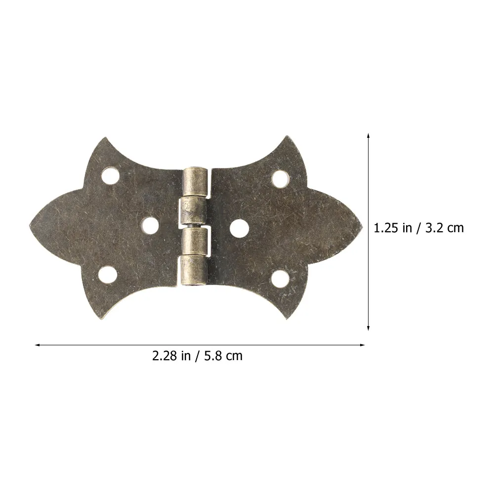 4Pcs Five Metal Hinges Small Jewelry Box Hinges Vintage Cabinet Door Hinge Replacement for Wooden Boxes Chest Case