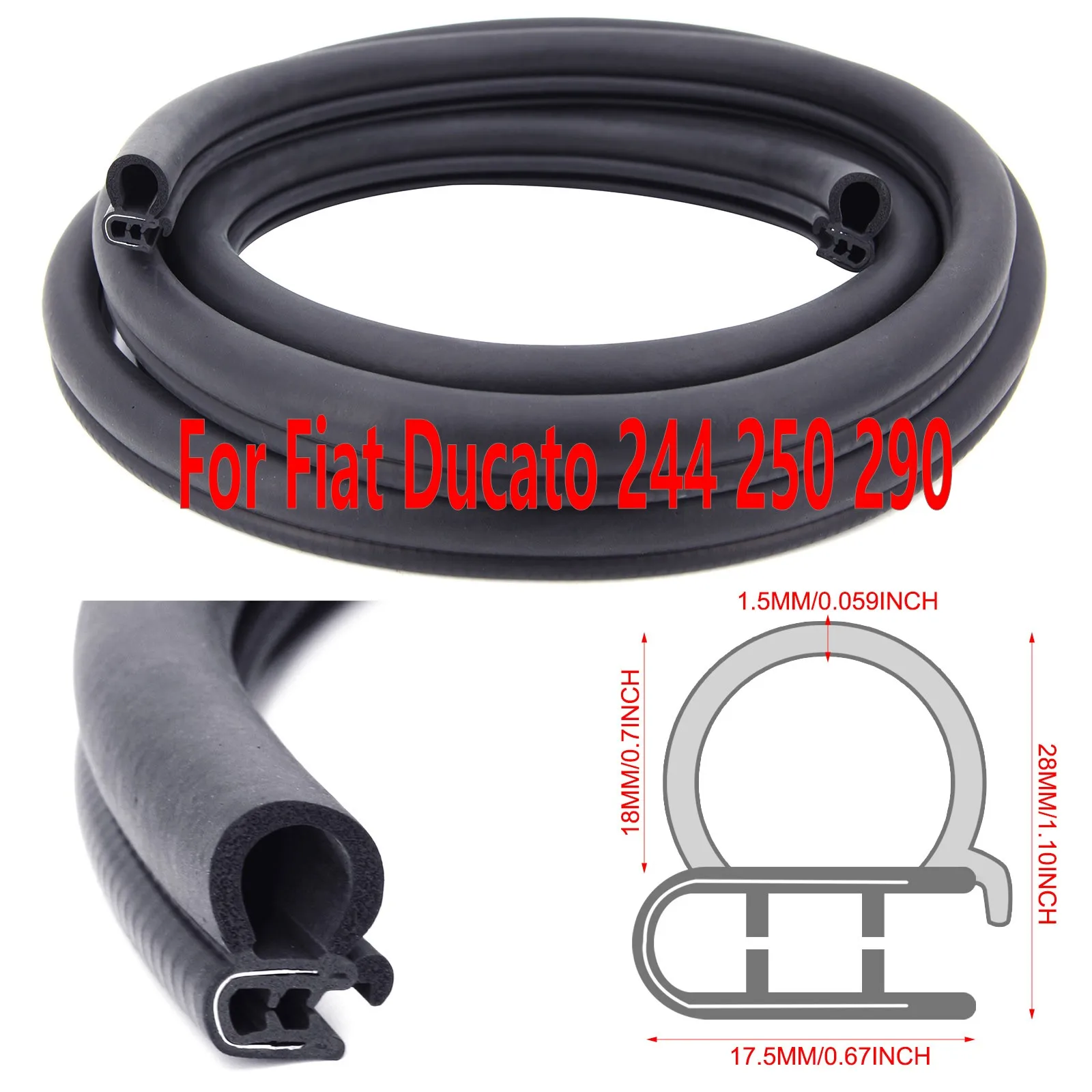 4M Car Door Seal Strip EPDM Rubber Soundproof For Fiat Ducato 244 250 290 Peugeot Boxer Citroen Relay Ram ProMaster Accessories