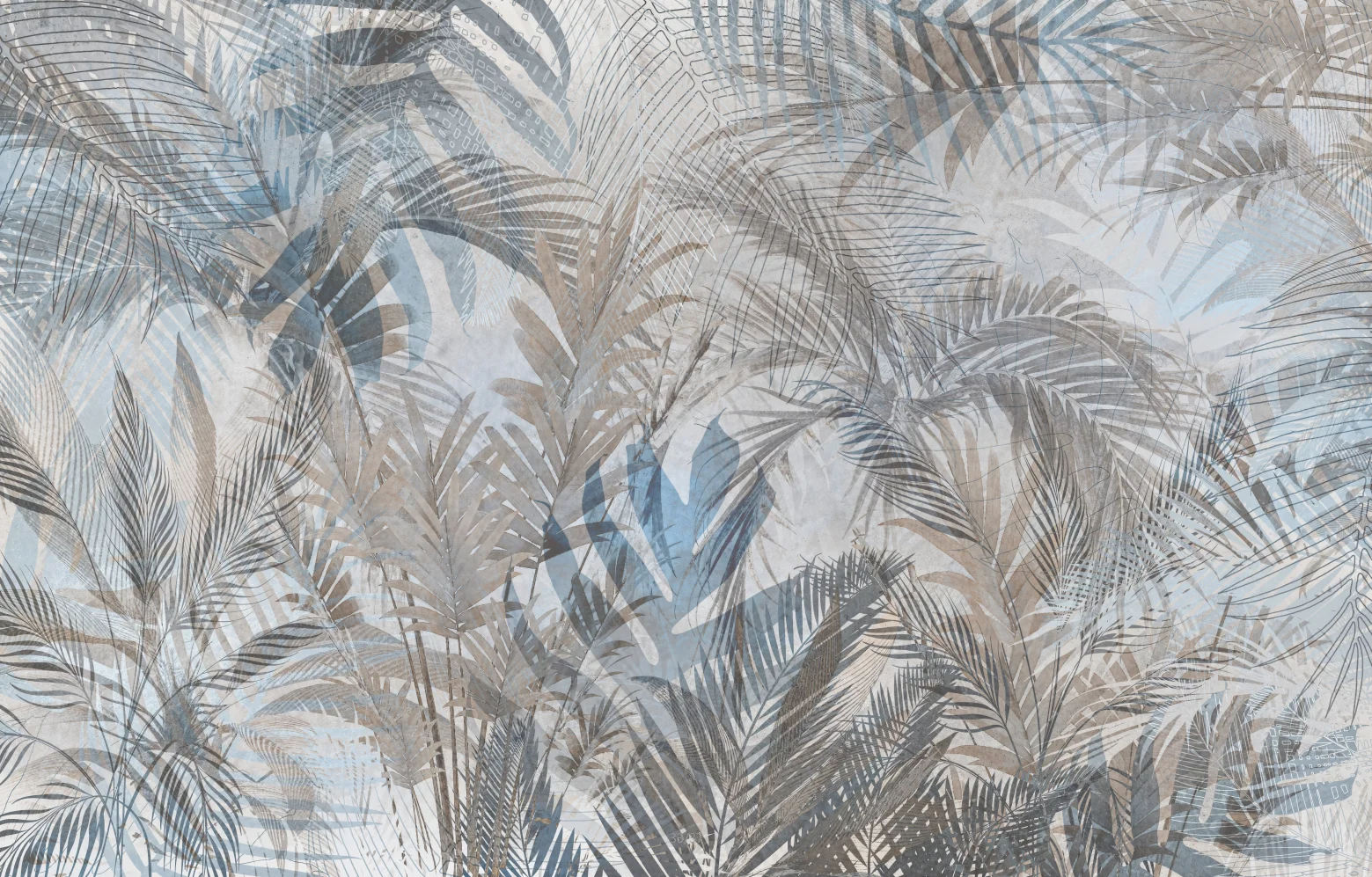 Customized Size Mural Living Room Sofa TV Background Plants Leaves Decoration Painting Grey Cream Caramel Leaves wallpaper