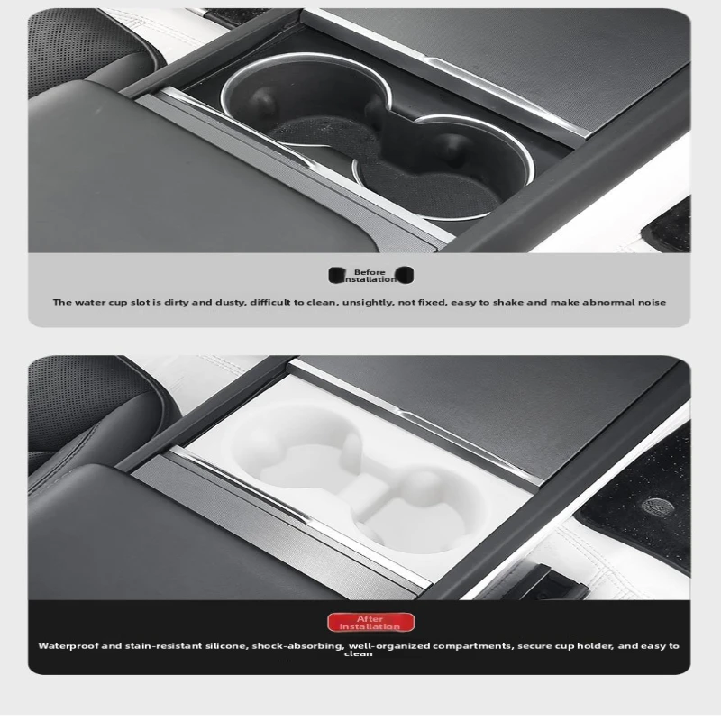Silicone Cup Holder Mat For Model 3 Highland Model Y 2024-2026 Anti-slip Water Cup Pad Interior Modification Accessories - view 6