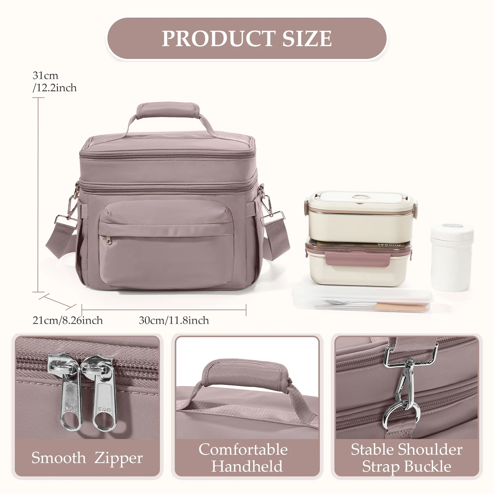 Thickened Insulated Lunch Bag for Women Men Large Capacity Reusable Portable Lunch Bag Thermal Meal Pack Office School Travel