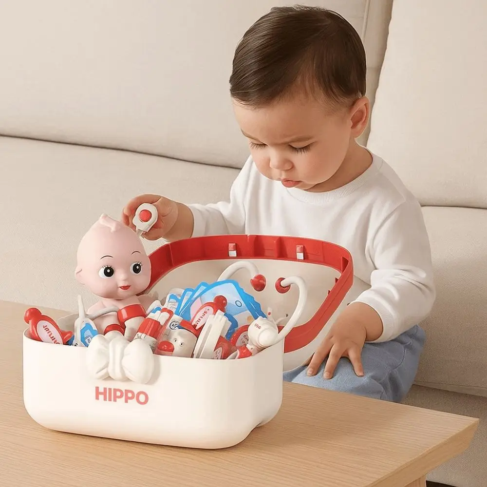 Simulação dentista caixa médico fingir role play kit fingent jogar brinquedos rpg jogos estetoscópio médico conjunto azul/rosa