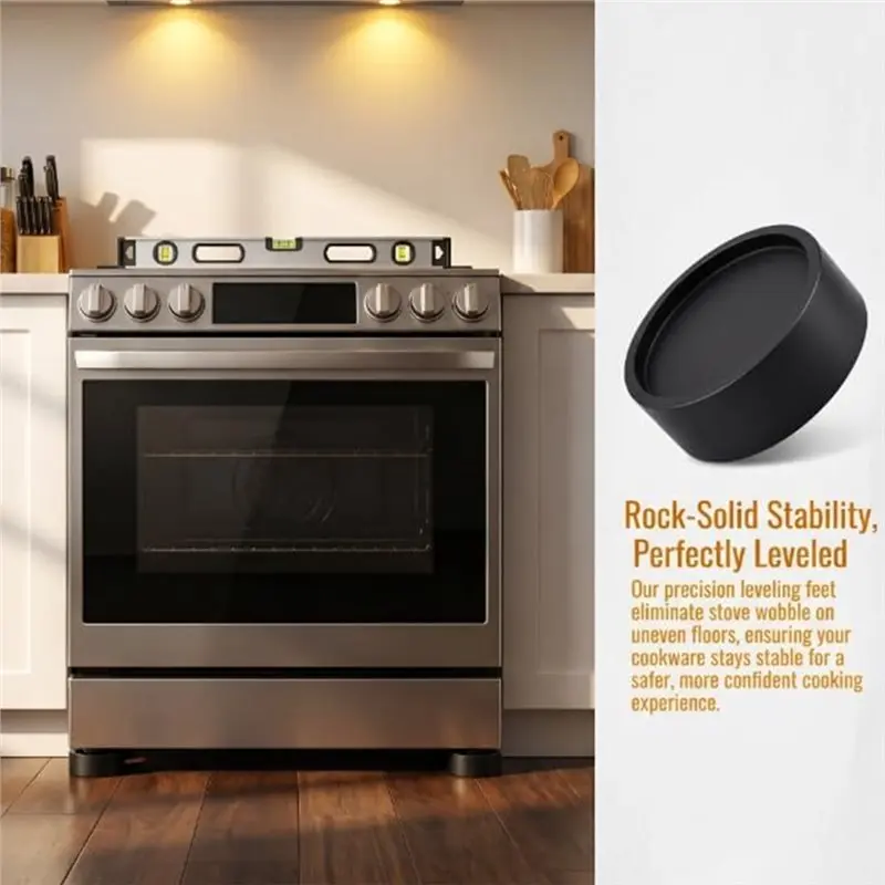ABCL 4 Pack Stove Leg Extensions Range Leveling Feet Risers Fits Up To 1-5/8 Inch Diameter