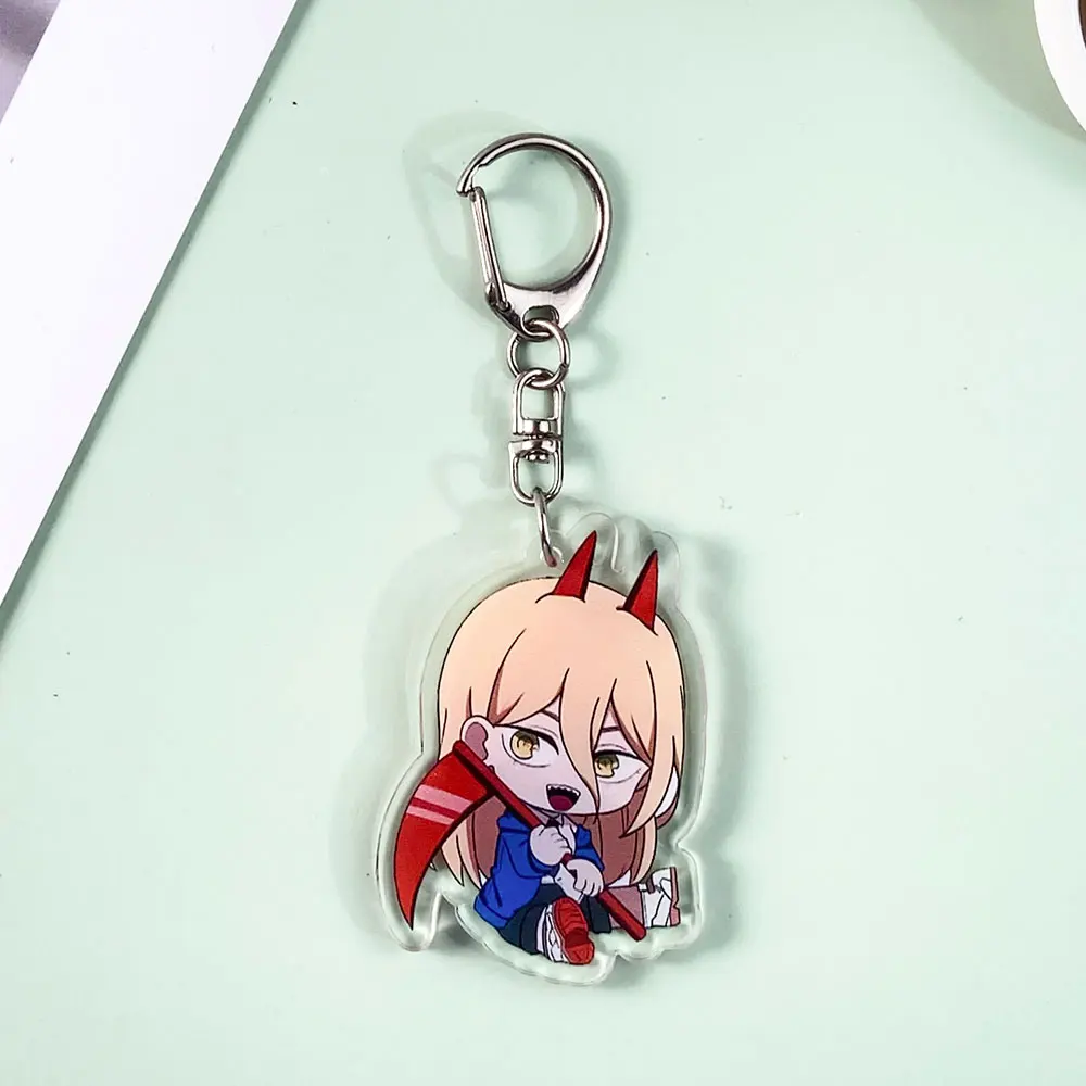 أنيمي بالمنشار رجل الاكريليك الكلاسيكية المفاتيح اكسسوارات مضحك حقيبة الظهر قلادة الإبداعية خاتم مفتاح هدايا للأصدقاء