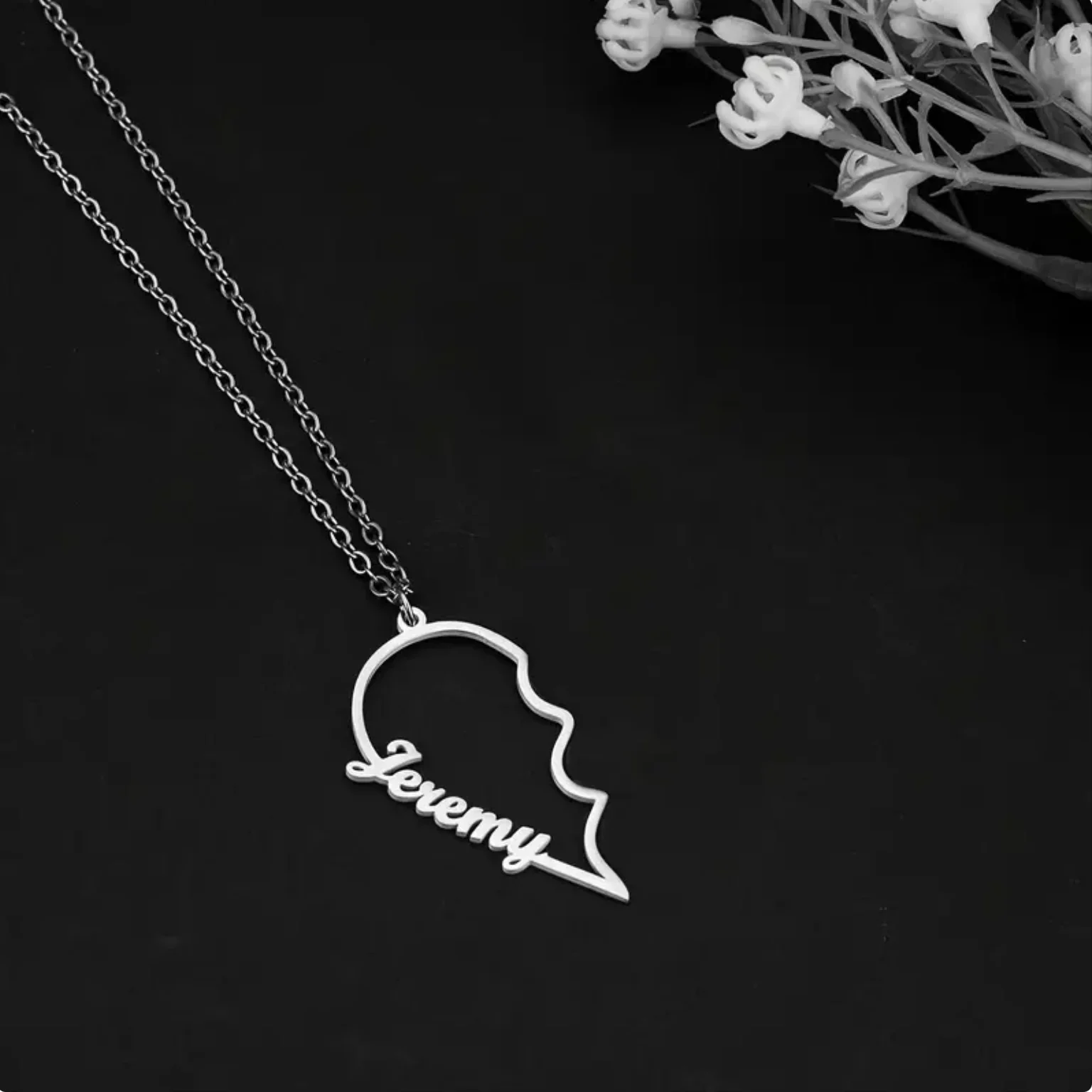 Personalized Customization Couple Name Combination Heart-Shaped Necklace Romantic Elegant Lovely Versatile Daily Wear Jewelry