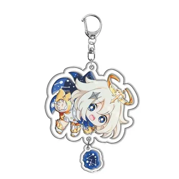 Anime chaveiro genshin impacto raiden shogun yae miko nahida dos desenhos animados saco acrílico chaveiro pingente acessório