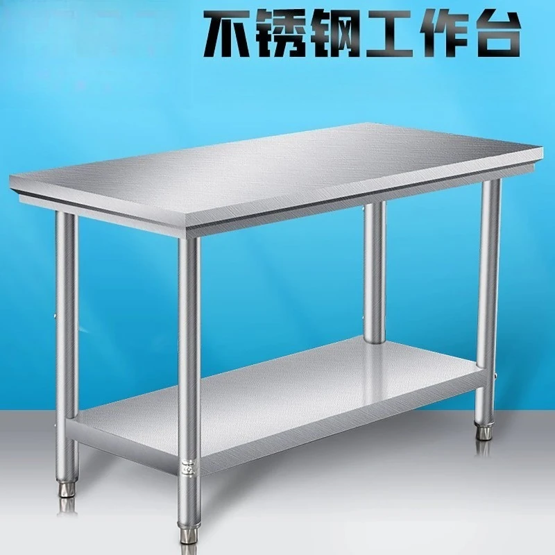 Stainless Steel Work Table Heavy Duty Food Prep Worktable with Adjustable Height for Restaurant