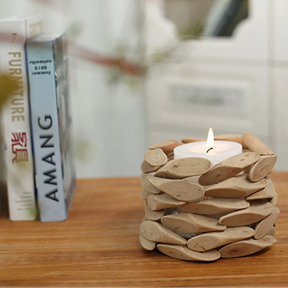 

Manual Decorations Holder Log Hanging Holders Wedding Table Wood Candlestick