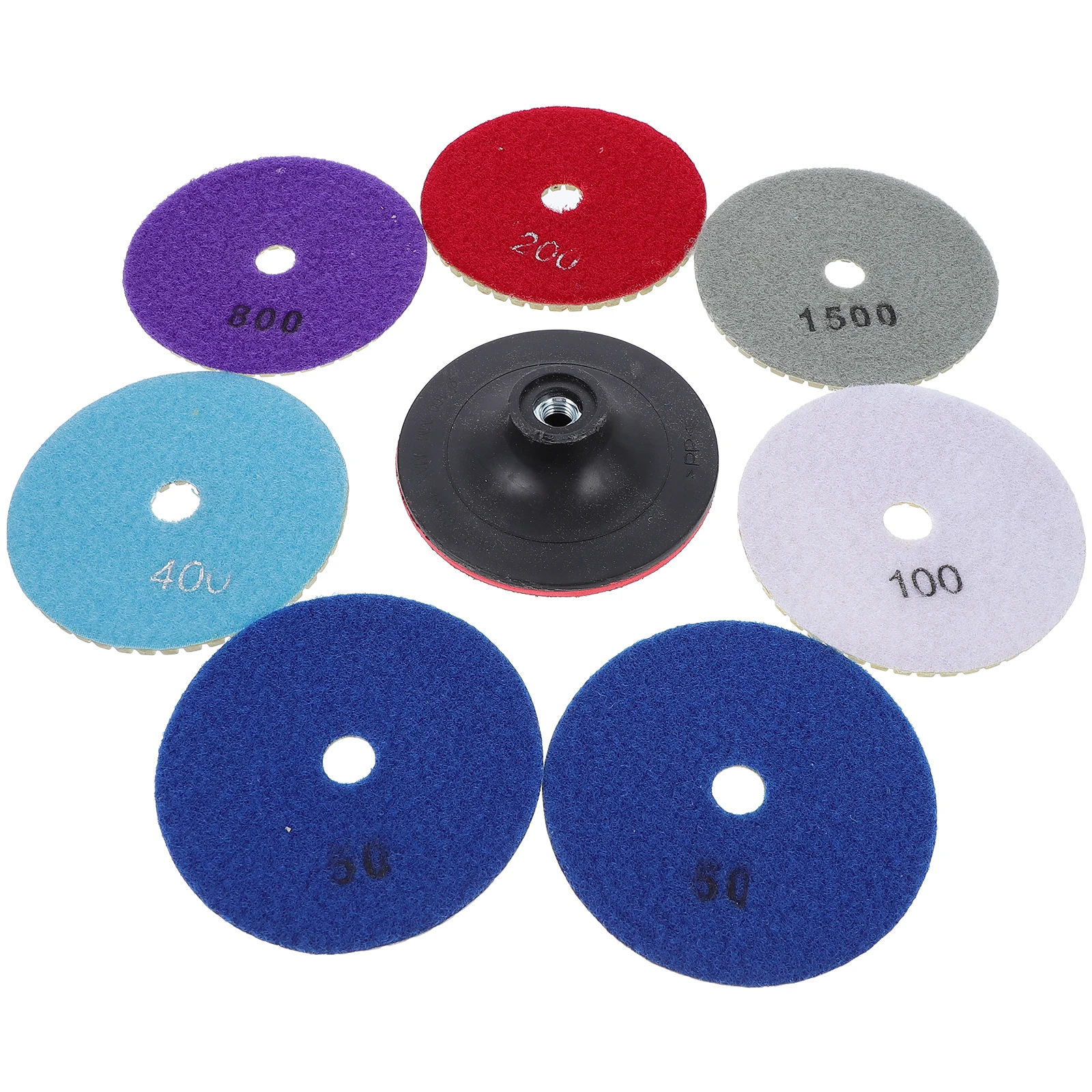

8pcs Water Mill Resin Polishing Disc Set for Stone Glass Ceramic Terrazzo Concrete Metal Lapping Wet Grinding Pad