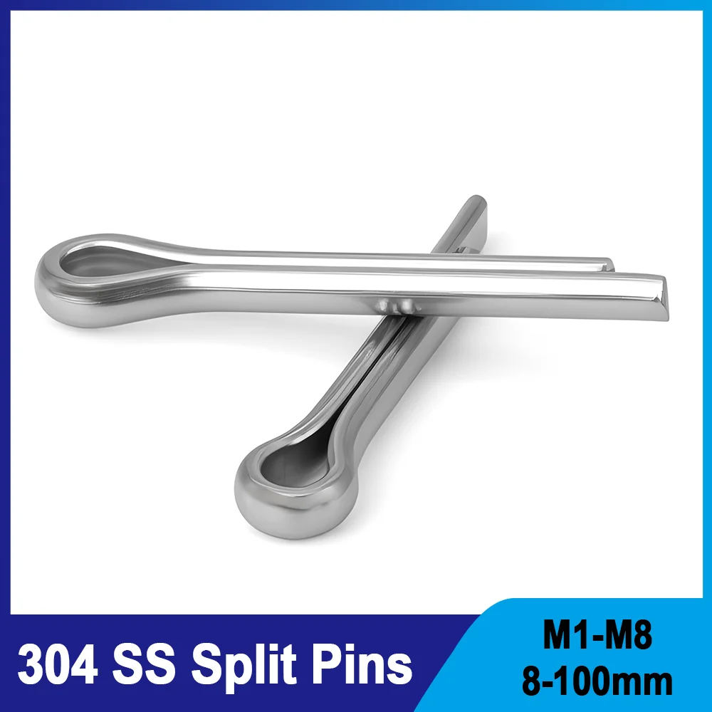 304 Stainless Steel Cotter Pin GB91 304 SS U-pin Metal Shaft  Lock Fixing Split Pins M1 M1.2 M1.5 M1.6 M2 M2.5 M3 M4 M5 M6 M8