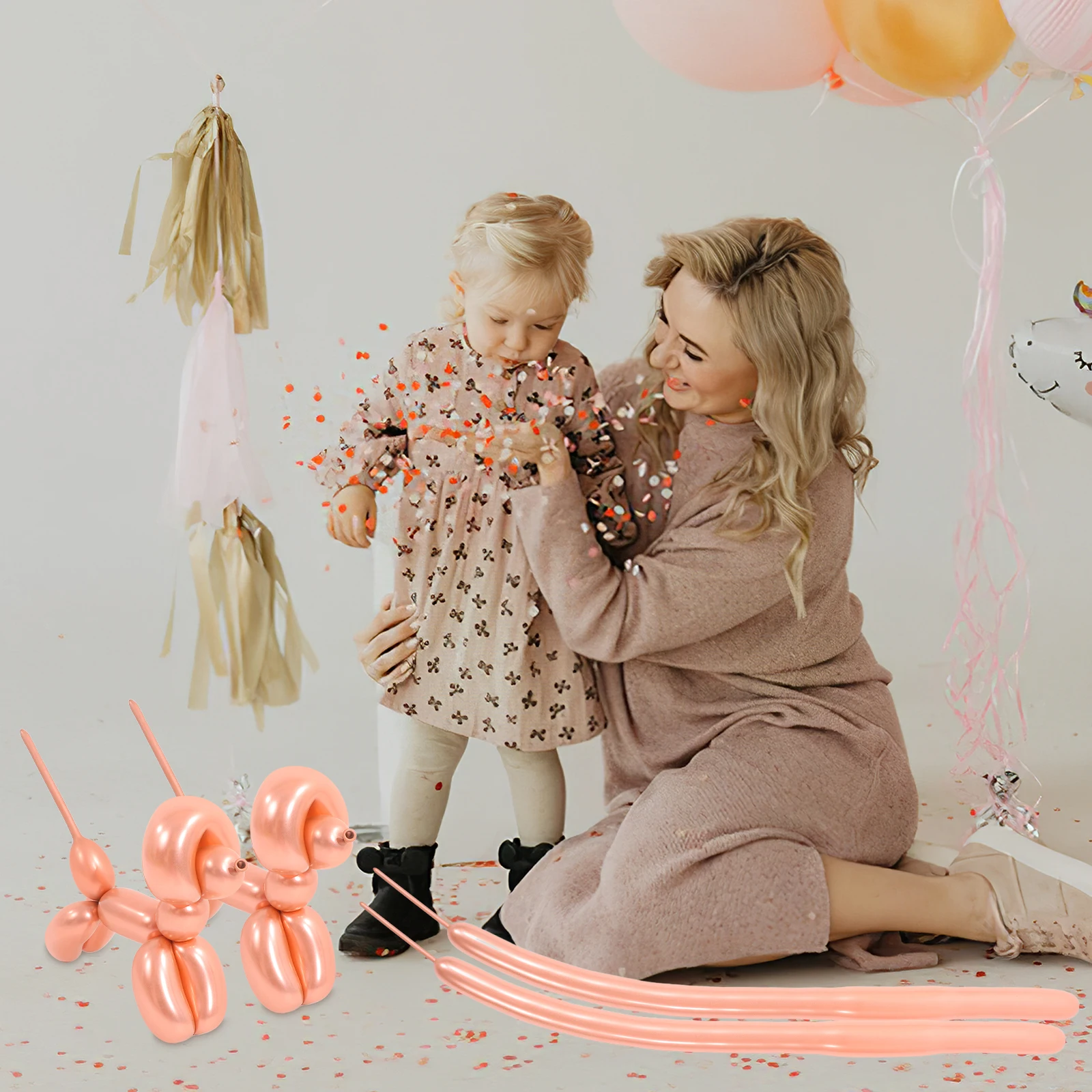 

100 Pcs Metal Strip Balloon Balloons for ling Decorative Party Decorations