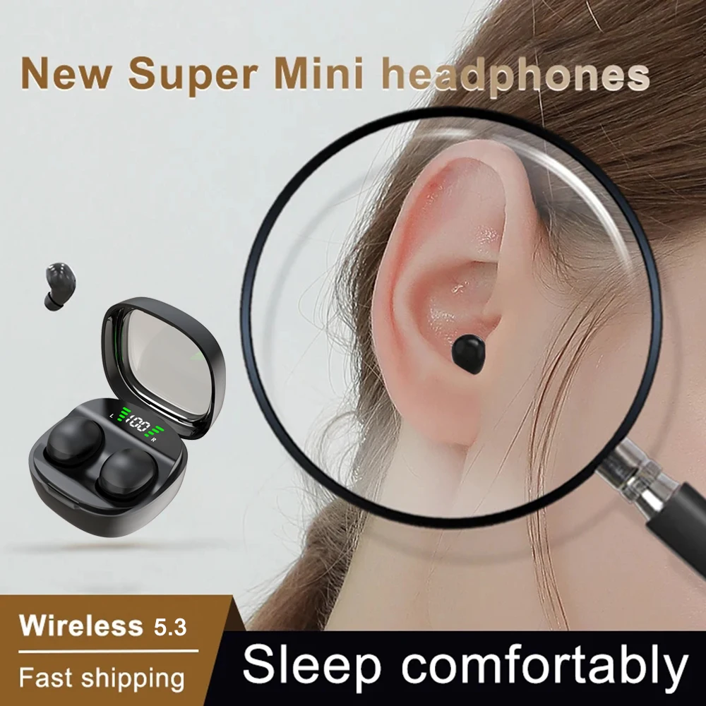 Wireless Bluetooth Headset Mini Ultra Small Headphones Sleep New Invisible High Sound Quality Noise Reduction To Work And Class