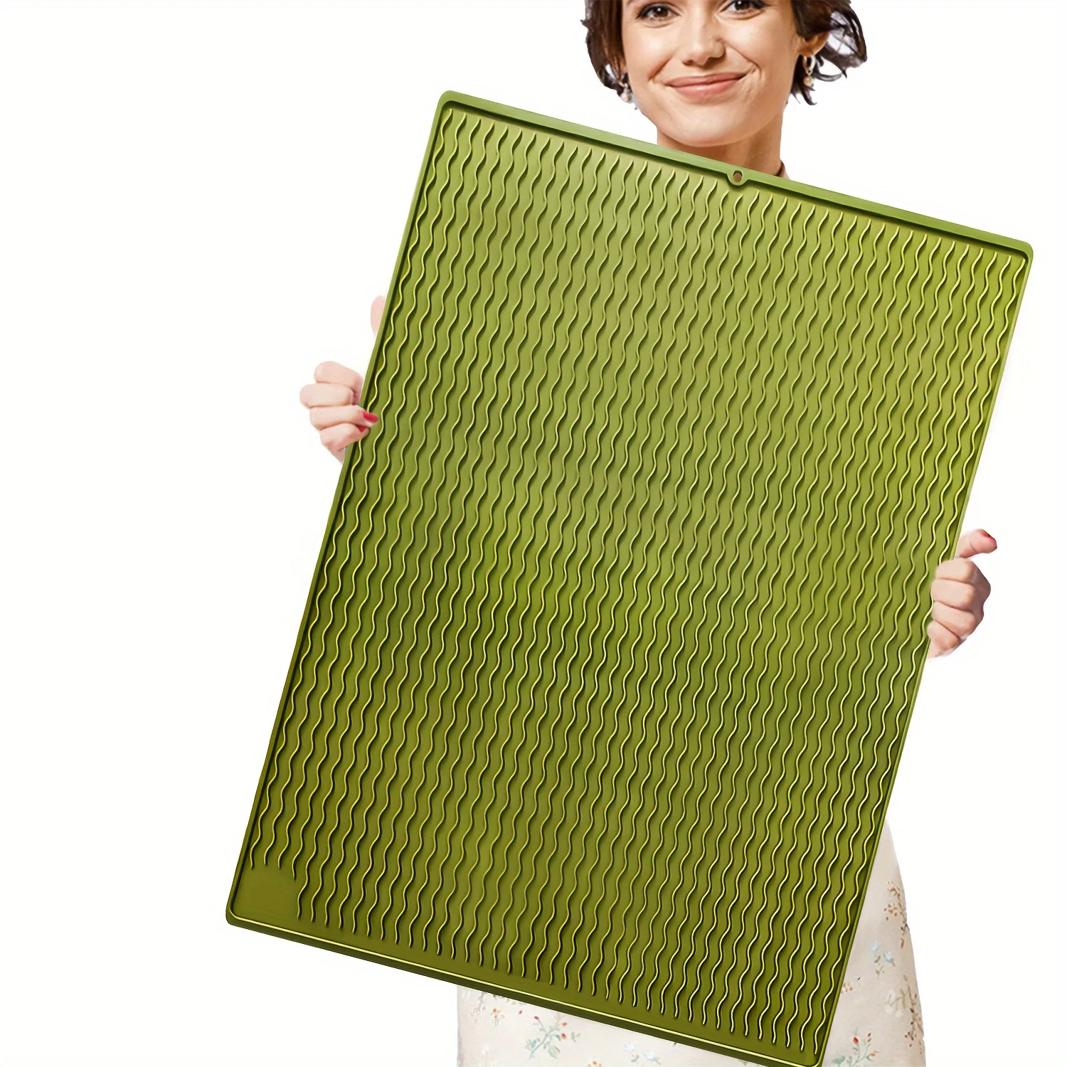 

Термостойкий силиконовый коврик для сушки посуды, многофункциональный, противоскользящий, быстросохнущий, для кухонной раковины, легко моется, для столешницы