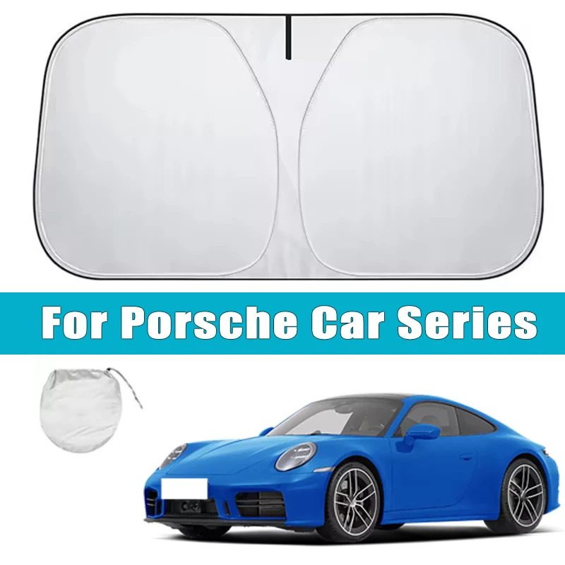 

Car Windshield Sunshades Cover for Porsche Cayenne Macan 718 911 Panamera Taycan Boxster Cayman Sun Protection