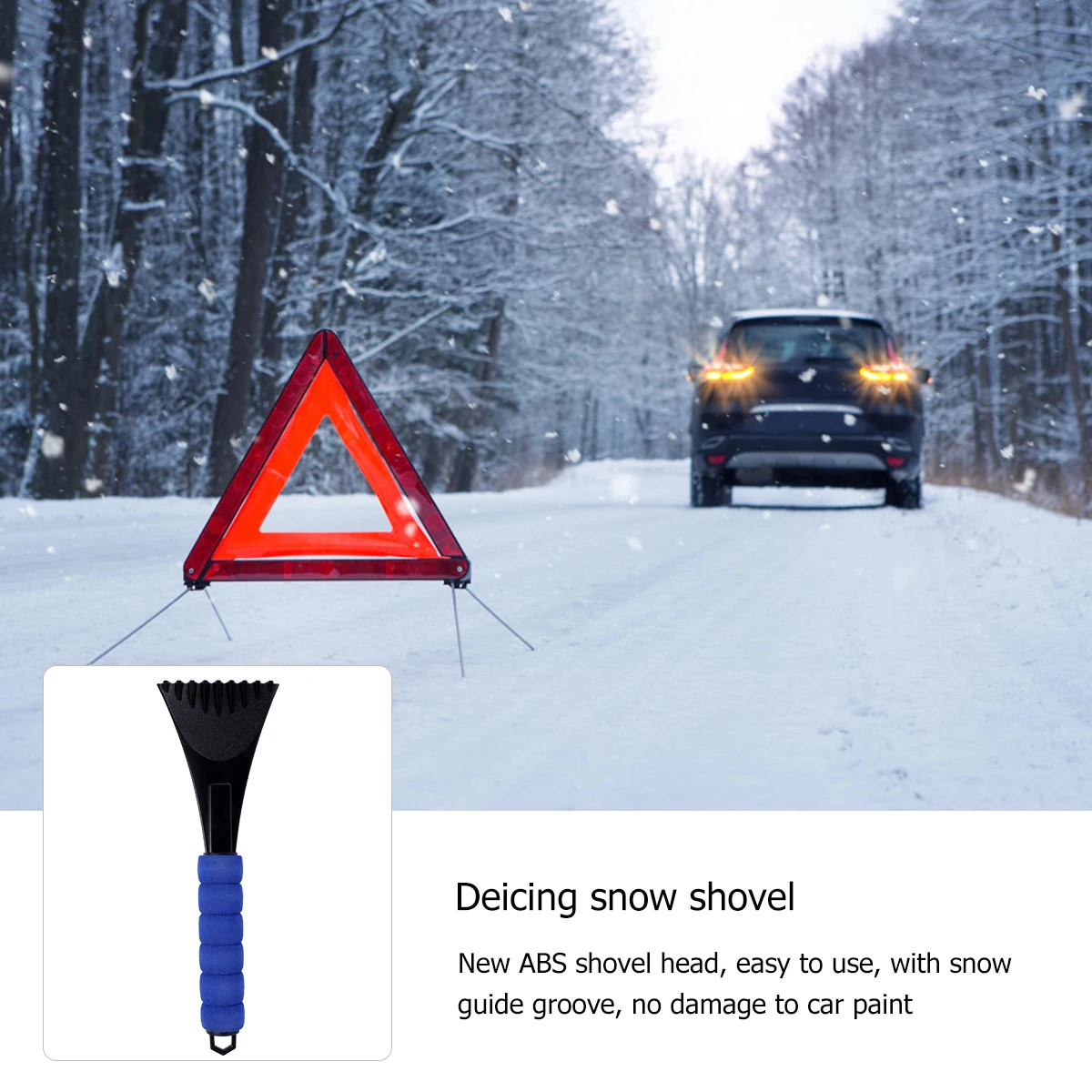 

2 PCS Multifunction Ice and Snow Shovel Scooper Scrapers Eva Handle Removal Products