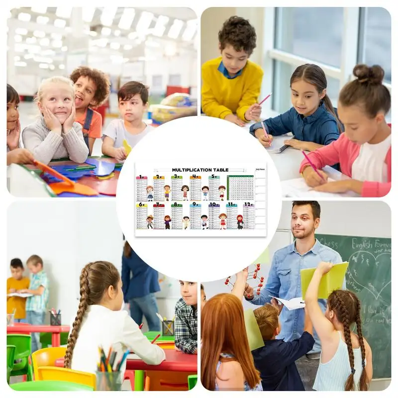Tafels van vermenigvuldiging voor kinderen Droog wissen Gekleurd vermenigvuldiging Werkboek Interactief leermiddel voor thuis Klaslokaal School