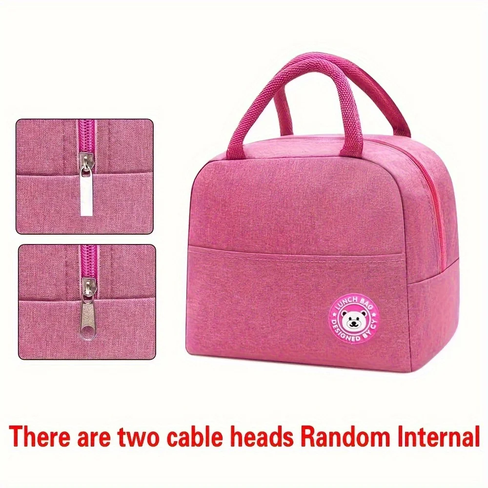 Customizable Name Insulated Canvas Lunch Bag Insulated Food Refrigerator Lunch Box Picnic Food Bag Fashion Pattern