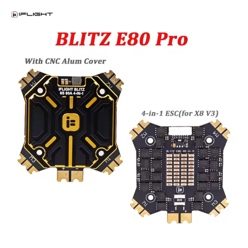 IFlight BLITZ E80 Pro 4 en 1 ESC (G2) con agujeros de montaje de 35x35mm para Dron de carreras RC FPV