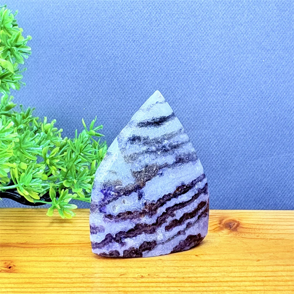 Natural Gem Purple Fluorite Zebra Striped Quartz Crystal Home Decoration Witchcraft Sacrifice Free Form Body Ornaments