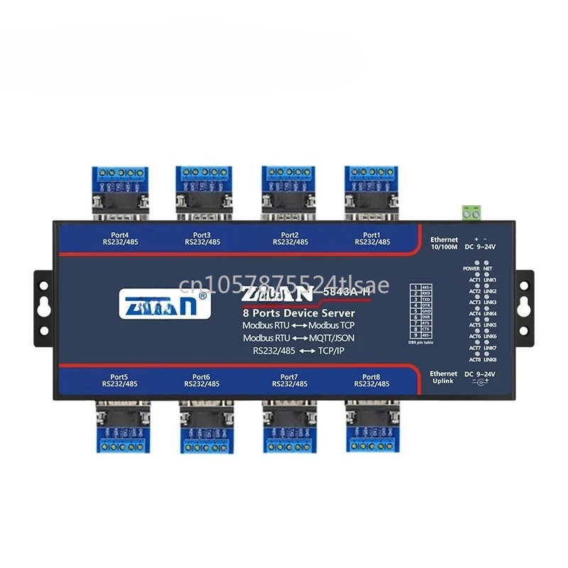 

8 Serial Server 8 RS485/232/422 Multi-serial to Ethernet Modbus Gateway MQTT/JSON Module RTU to TCP Industrial Communication