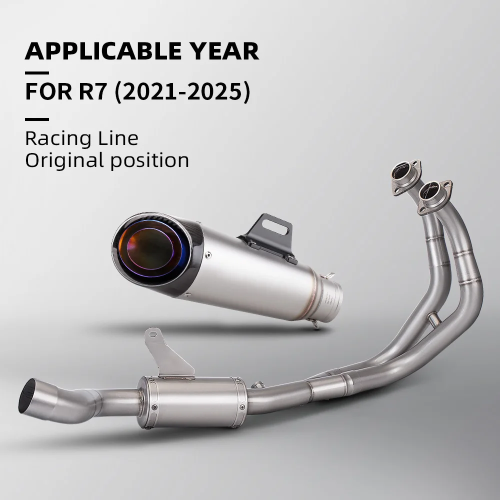 

Motorcycle Exhaust Full Systems Escape Muffler Modify Front Link Pipe Muffler For R7 YZF R7 2021-2024 R7 exhaust