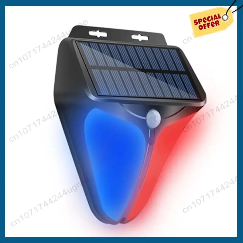 -A15I أضواء الإنذارات الشمسية في الهواء الطلق 26LED استشعار جسم الإنسان الصوت والضوء تحذير الجدار ضوء حديقة تحذير نظام الأمن
