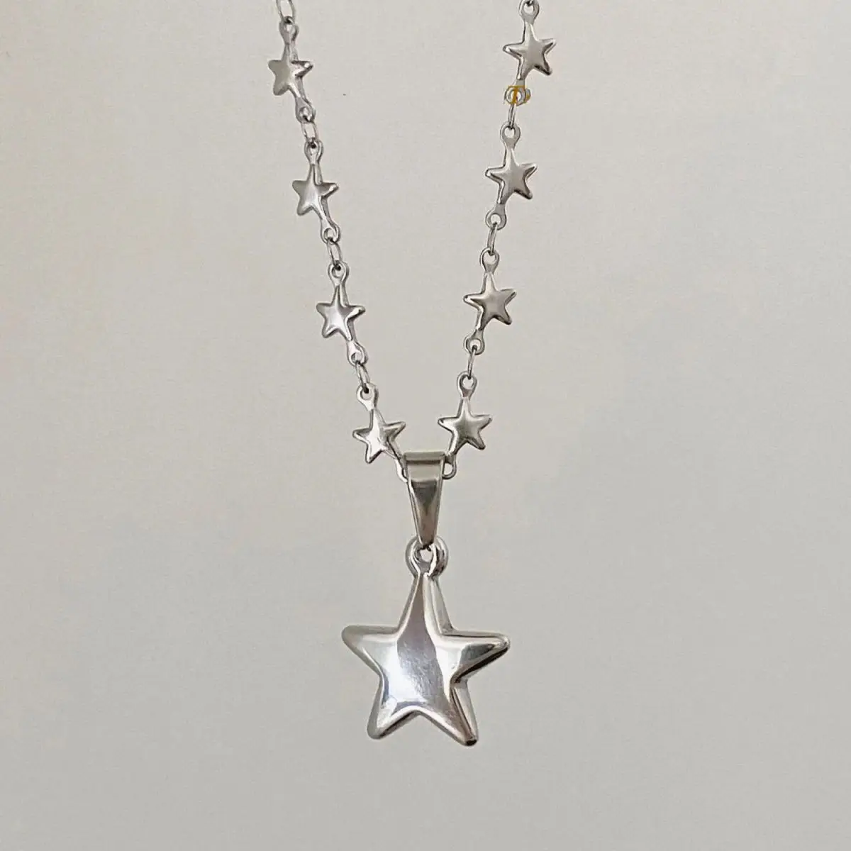 1Pc Vintage Y2K Style Star Pendant Necklace For Women Personality Cool Hip Hop Pentagram Chain Versatile Daily Travel Party Wear
