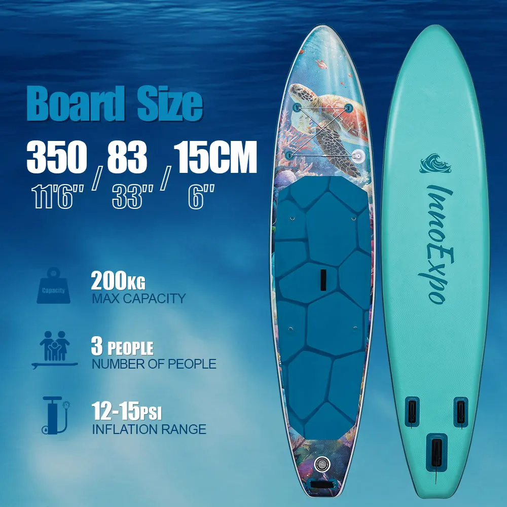 Afbeelding 7: InnoExpo Opblaasbaar Stand Up Paddle Board Paddleboard Surfplank Surf Sup Board 320-350CM Antislip Watersport Paddle Board