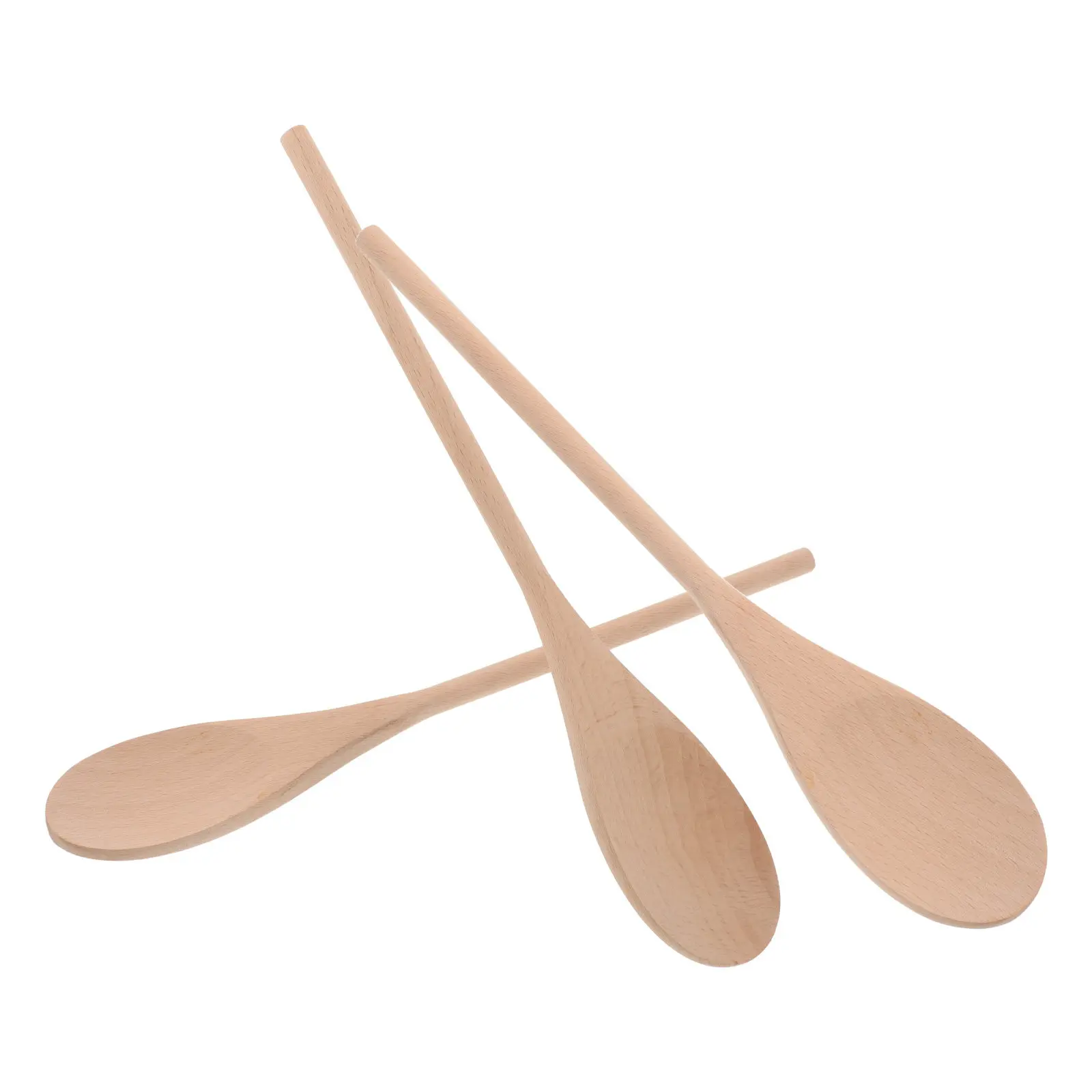 3Piece Wood Spoon Cooking Set Handle Design for Mixing Stirring Serving Tasting Kitchen Utensils and DIY Projects