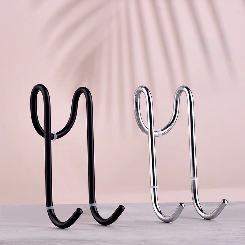 

Shower Door Hooks Hanging Stainless Steel Towel Bathroom Frameless Glass Door Shower Squeegee Hooks Hanger Without Perforation