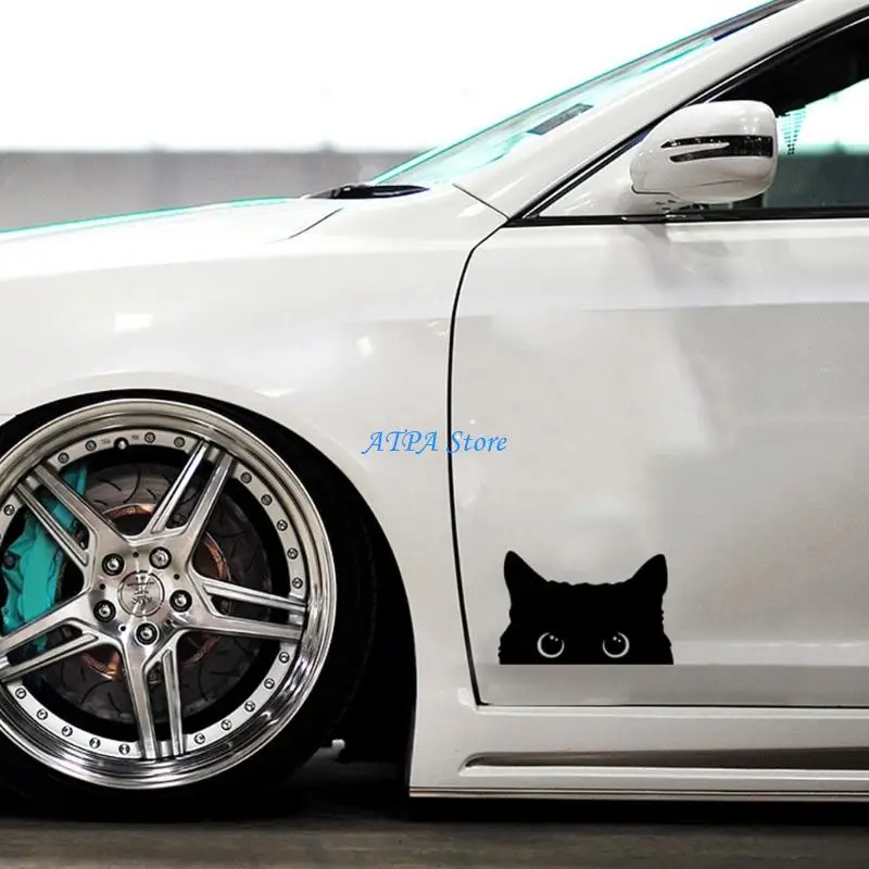 

U13C Cartoon Funny Peeking Cats Sticker for Car Truck 5.9x3.8inch Car Bumper Sticker