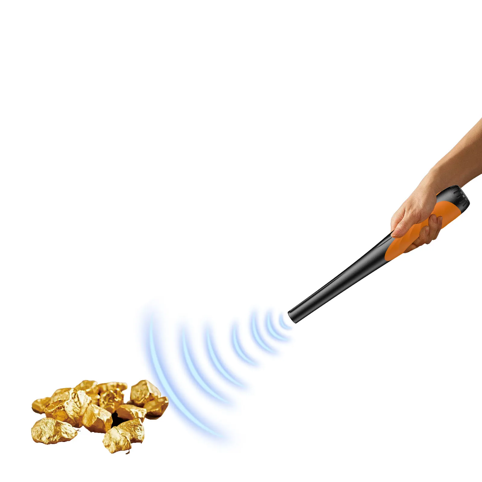 

New metal detector sound vibration plus sound/vibration three mode small round bar detector is shipped without AA 9V battery