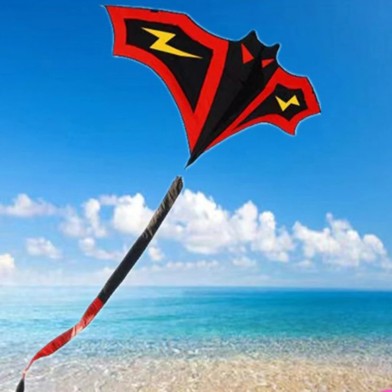 Lightning bat kite breeze easy to fly big long tail cartoon children's kite   Детский змей