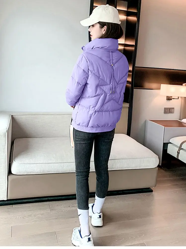 Winter Jacket Women's Stand collar Cotton Warm Coat Korean Loose Ladies Thicken Short Coat Solid Casual Student Jackets Female