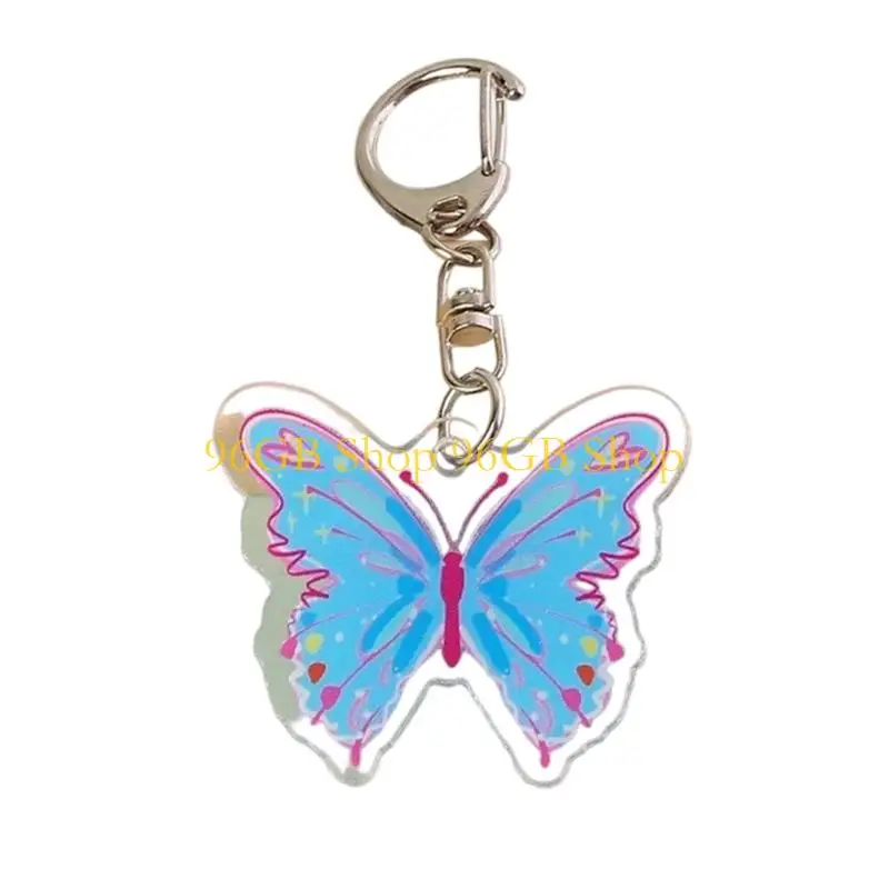 96GB Decorative Butterfly Rings for Automotive Keys Handbag Ornaments Phone Case Decoration Accessories Gift for Friend