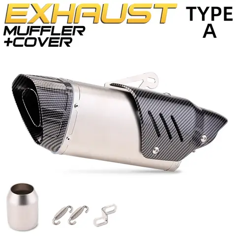 오토바이 배기 스쿠터 수정 배기 Akrapovic 머플러 파이프 스포츠 자전거 R15v3 R25V3 MT25 MT09 Z800 Z900 R1