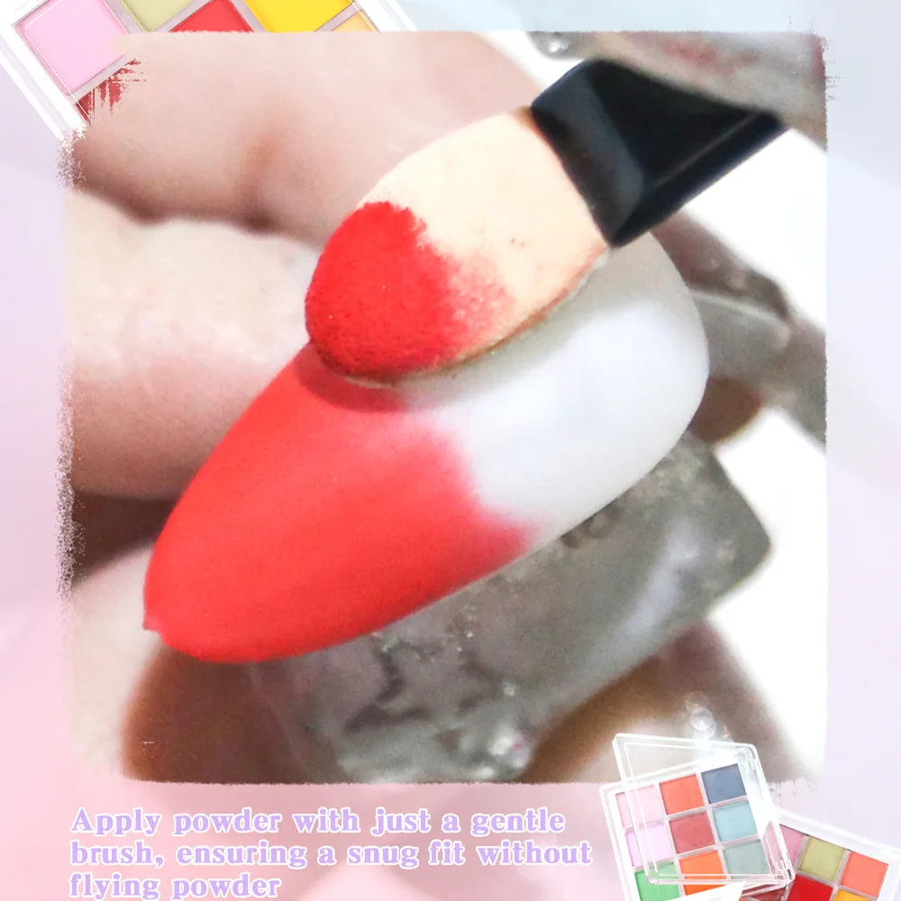 9Colors/Box Gradient Glitter Nail Powder Palette Colors Magic Mirror Pigment Rubbing Set Chrome Powder Manicure DIY Accessories