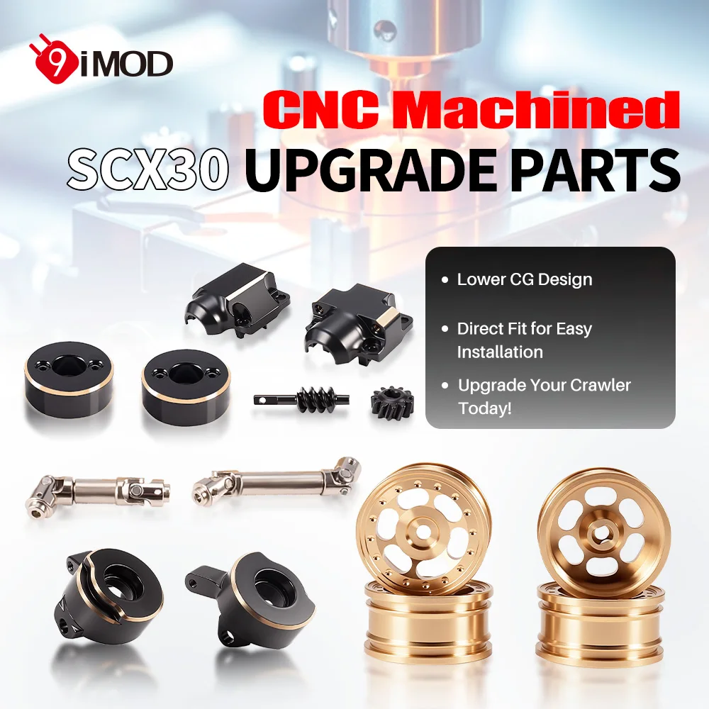 9IMOD Axial SCX30 Upgrade-Teile: Messingnaben, Antriebswellen, Achsgewichte, Zahnräder & Vordere Achsschenkel
