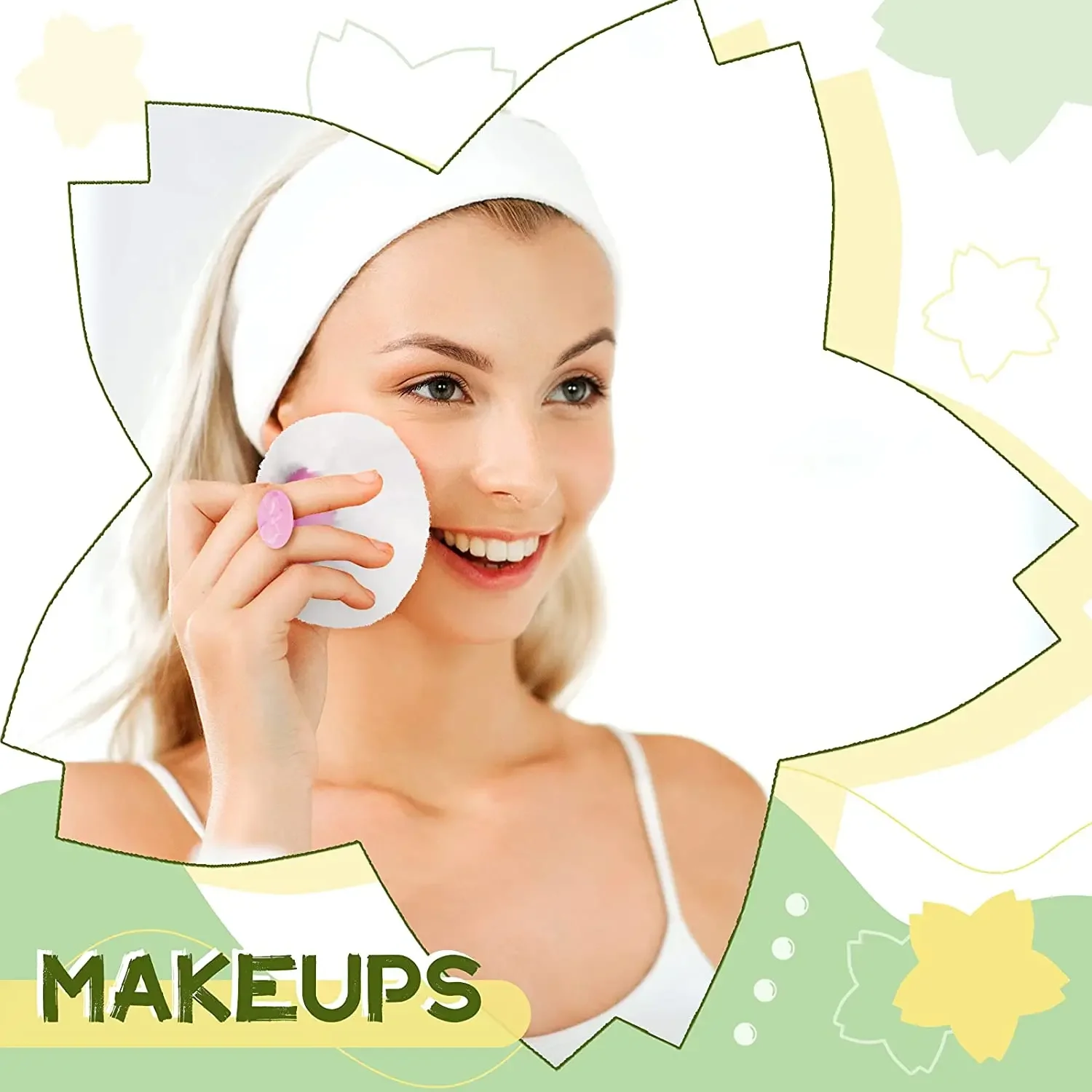 Body Makeup Puff and Container,Powder Container Floral Pattern with Large Fluffy Plush Puff Spoon, Woman Loose Dusting Powder