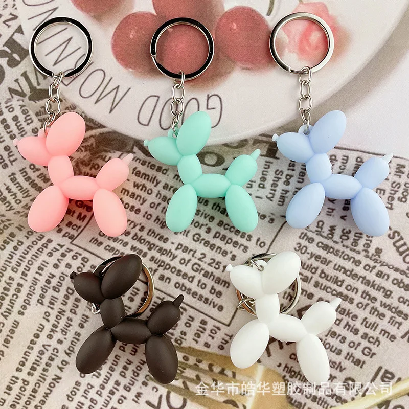 New Bubble Dog Key Chain Accessories Balloon Dog Doll Pendant DIY Material PVC Soft Rubber Jewelry Gift Accessories