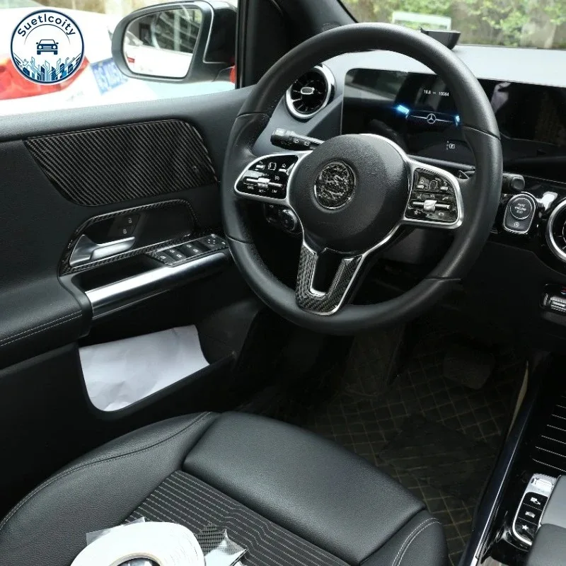 Interior Kit For Mercedes Benz B Class GLA GLB EQA EQB W247 X247 2020-2022 Soft Carbon Fiber Car Glass Lifting Panel Accessories