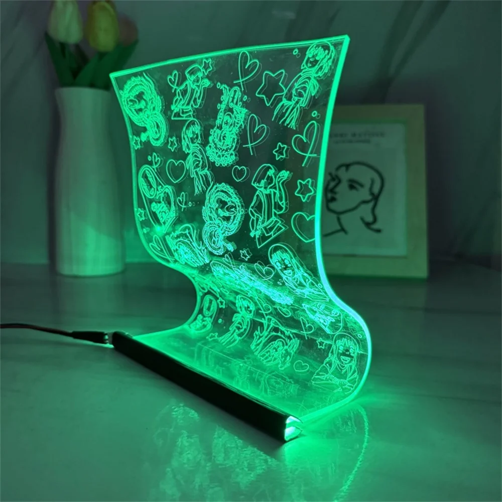 

Spirite Away LED Table Atmosphere Light せんとちひろのかみかくしAcrylic Scroll Lamp 3D Nightlight Cartoon Art Decor Lamp 3/7 Color Gifts