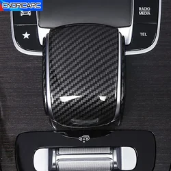 Console Armrest Gear Mouse Head Shell Cover Trim For Mercedes Benz GLE Class W167 V167 2020-2023 Carbon Pattern Car Accessories