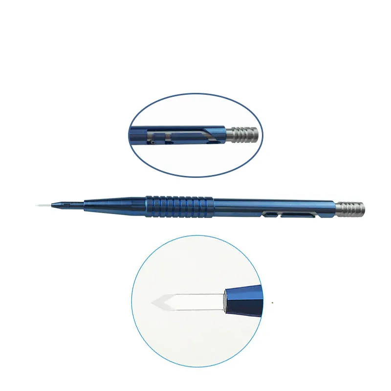 1set 130mm Titanium Hair Transplant Handle with Sapphire Blade Hair Implanted Pen Eyebrow Beard Follicle Transplant Tools