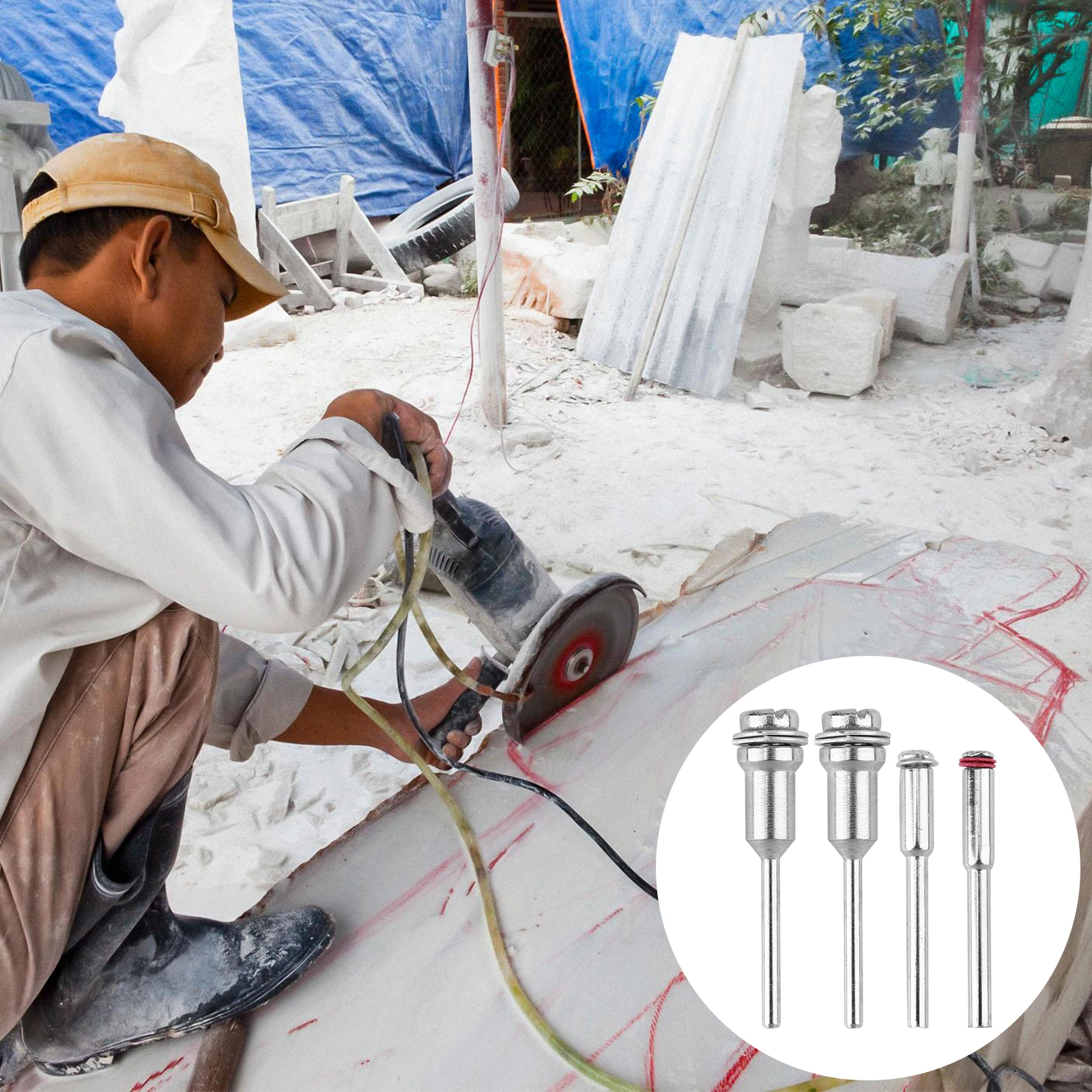 

26 pcs Steel Screw Mandrel Cut-Off Wheel Holder Durable For Rotary Tools Sanding Buffing Discs Resin Cutting Wheels Mini Saw