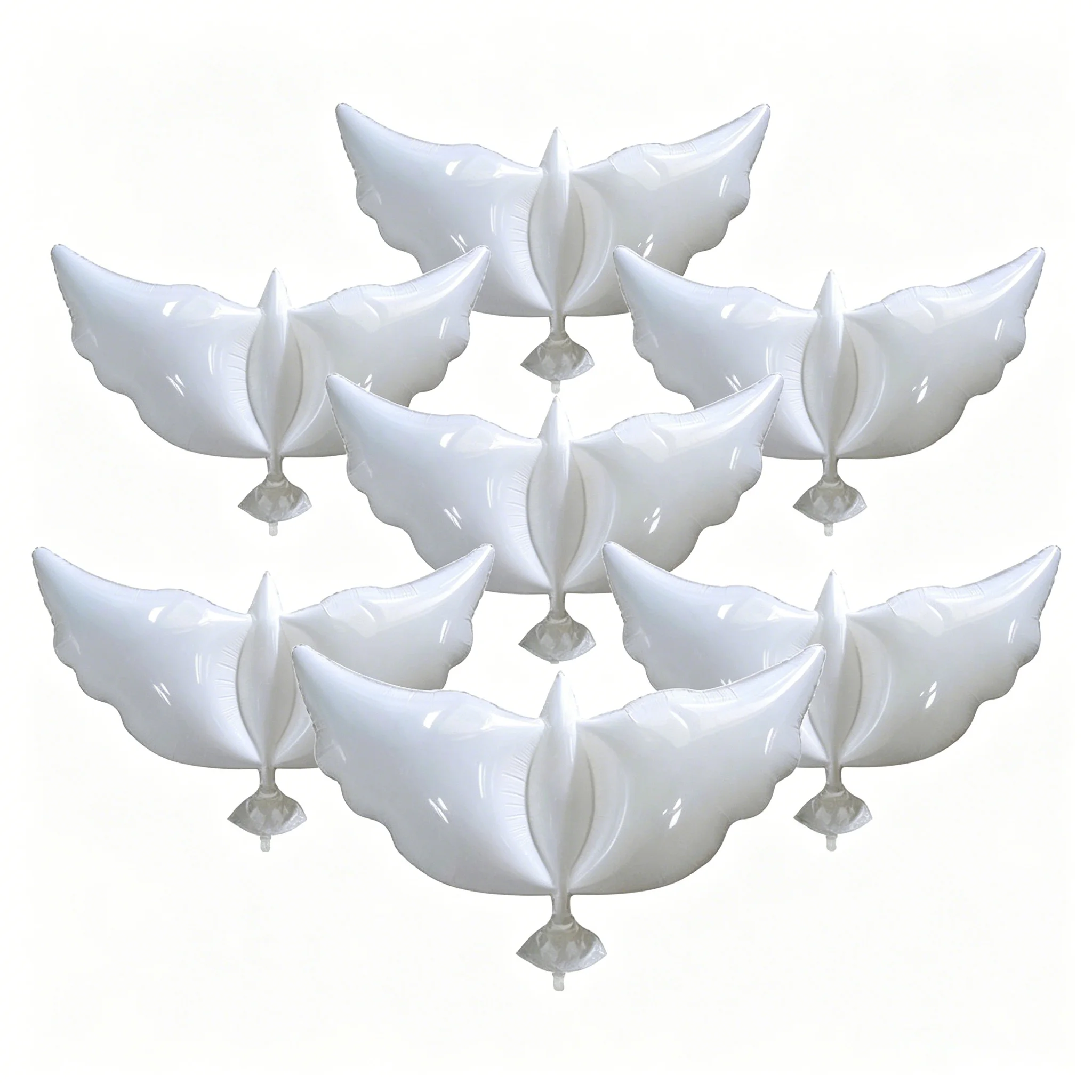 Weißes Engelsflügel-Folienballon-Set, für Hochzeit, Gedenkfeier, Religiöse Veranstaltungen & Elegante Themenpartys, 24x41 Zoll, 7er-Set